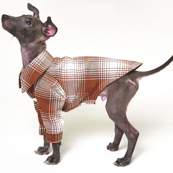 Dog Plaid Shirt Cotton for Italian greyhound Whippet Clothes
