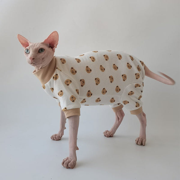 Cotton Onesie Pajama Sphynx Cat Clothes