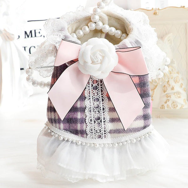 Luxury Dress Chanel Style Bow Coat Dog Clothes